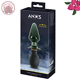 BOD-ALM-01 Titreşimli çift uçlu anal tıkaç,Bir tarafı yumuşak ipeksi silikon Diğer taraf tamamen camdan yapılmıştır. Tek tuşla 10 farklı titreşim modu.