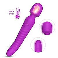 BDR-uv02-M  Isıtmalı Çift Titreşim Motorlu Klitoris ve G Nokta Wand Orgazm Vibratör