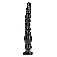 BDR-L0220-2 Ultra Realistik Dokulu Boğumlu Anal Butt Plug 27 CM(Siyah)