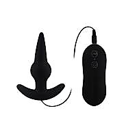 BDR-Y4856 PROBE Kumanda Kontrollü Güçlü Titreşimli Anal Plug Vibratör - Siyah