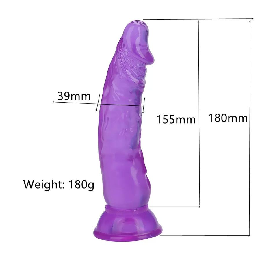 BDR-L0214 Jel Dokulu Testissiz Yumuşak Penis 18 CM