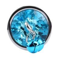 BDR-L0515-1 Paslanmaz Çelik Mavi Taşlı Zilli Metal Anal Plug