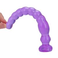 BDR-L0220-3 Ultra Realistik Dokulu Boğumlu Anal Butt Plug 27 CM - Mor