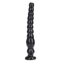 BDR-L0220-2 Ultra Realistik Dokulu Boğumlu Anal Butt Plug 27 CM(Siyah)