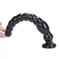 BDR-L0220-2 Ultra Realistik Dokulu Boğumlu Anal Butt Plug 27 CM(Siyah)