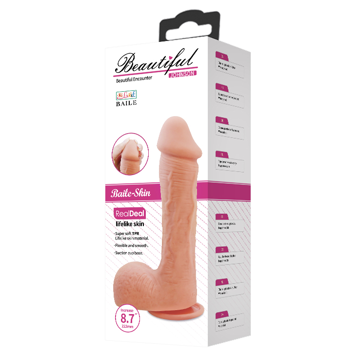 BDR-253 Beautiful 22 CM Realistik Kalın Vantuzlu Damarlı Dildo Penis