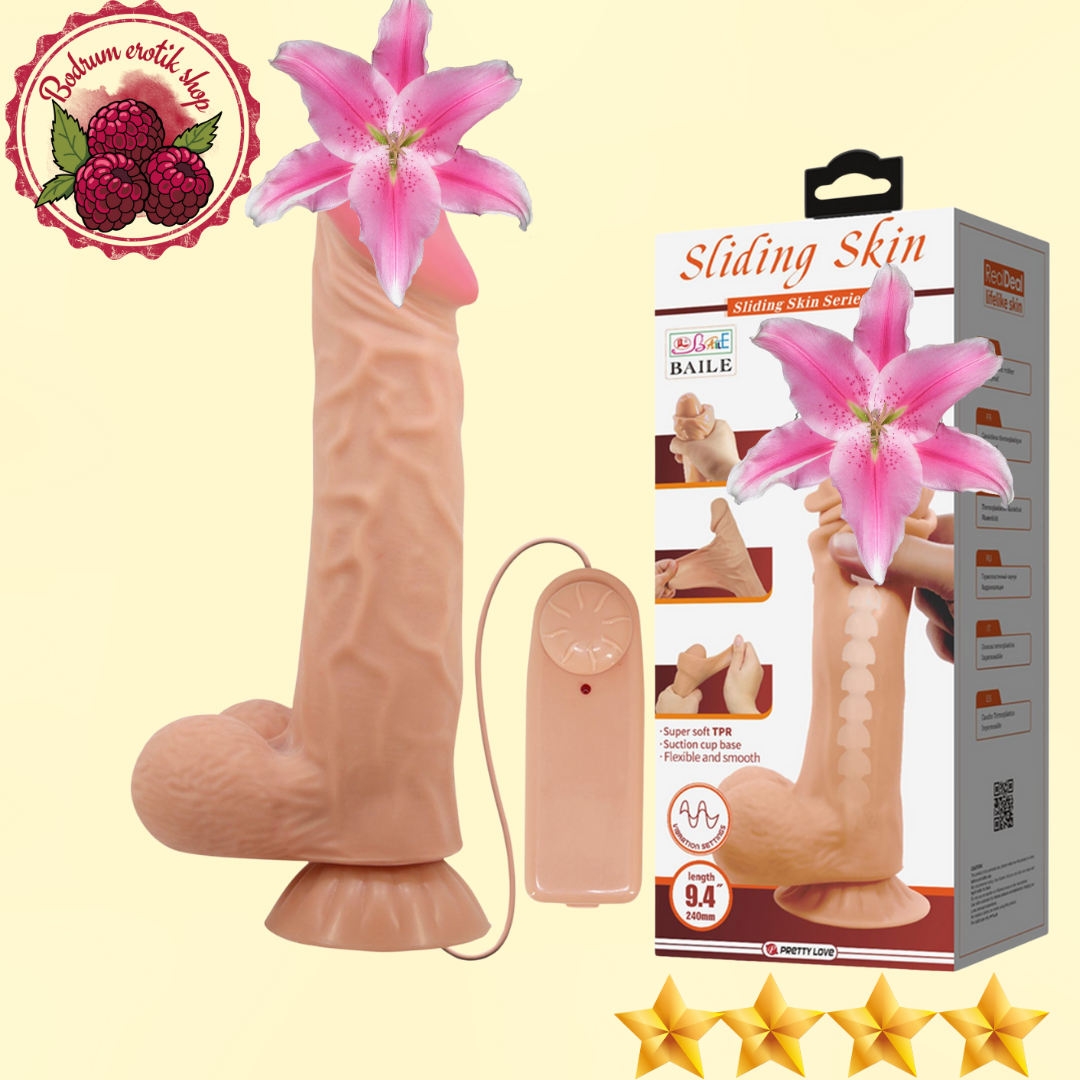 BOD-2028D Kıkırdaklı 9.4'' Et Titreşim Bükülebilir realistik et dokusunda vibratör ❤️❤️❤️❤️❤️